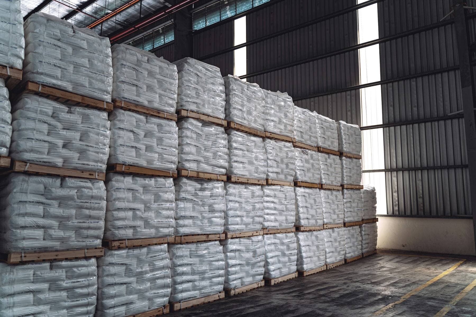 Pallets of finished product ready for despatch at a Clady Group manufacturing site